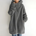 Sophia | Women's Oversized Zip-Up Hoodie – Longline Relaxed Sweatshirt Layer with Drawstring Hood for Everyday Comfort