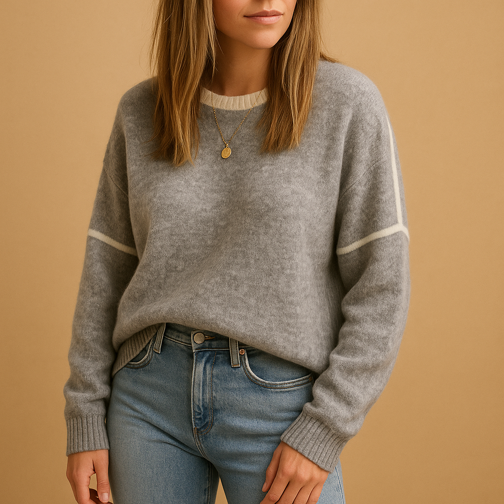 Nora | Women's Wrinkle-Resistant Crew Neck Knit Sweater – Soft Long Sleeve Layer for Cool-Season Everyday Styling