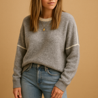 Nora | Women's Wrinkle-Resistant Crew Neck Knit Sweater – Soft Long Sleeve Layer for Cool-Season Everyday Styling