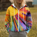 Winifred | Rhealyn Sunburst Print Zip Hoodie