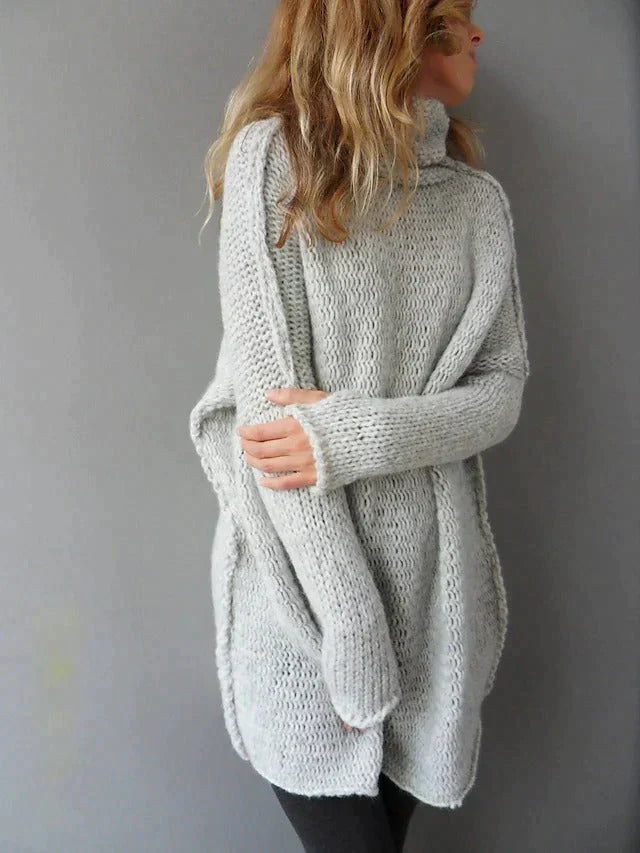 Susan | Women's Oversized Turtleneck Knitted Sweater – Relaxed Longline Layer for Autumn Winter Everyday Wear