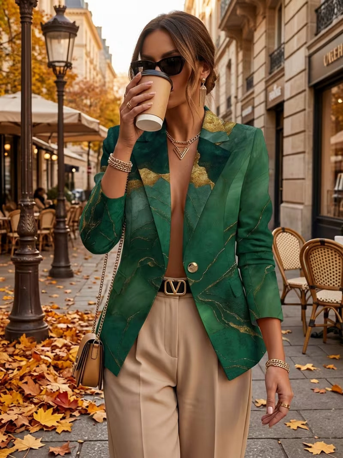 Willow | Emerald Marble Blazer