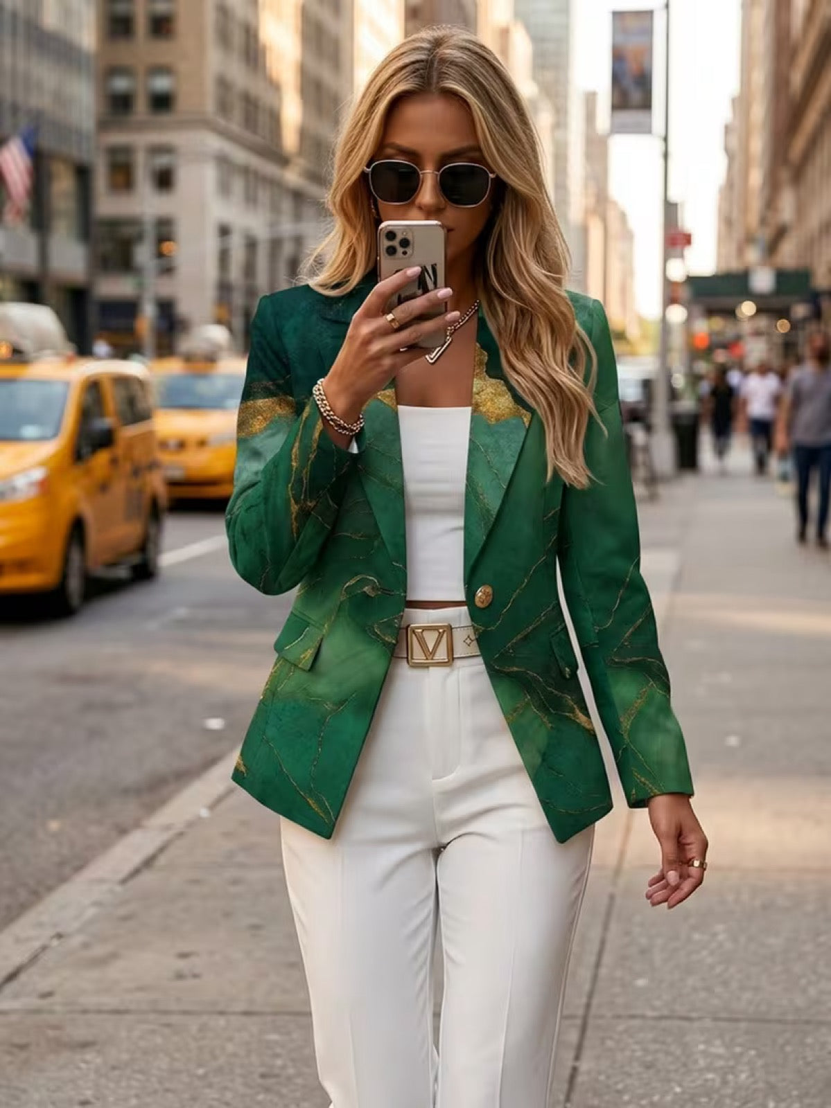 Willow | Emerald Marble Blazer