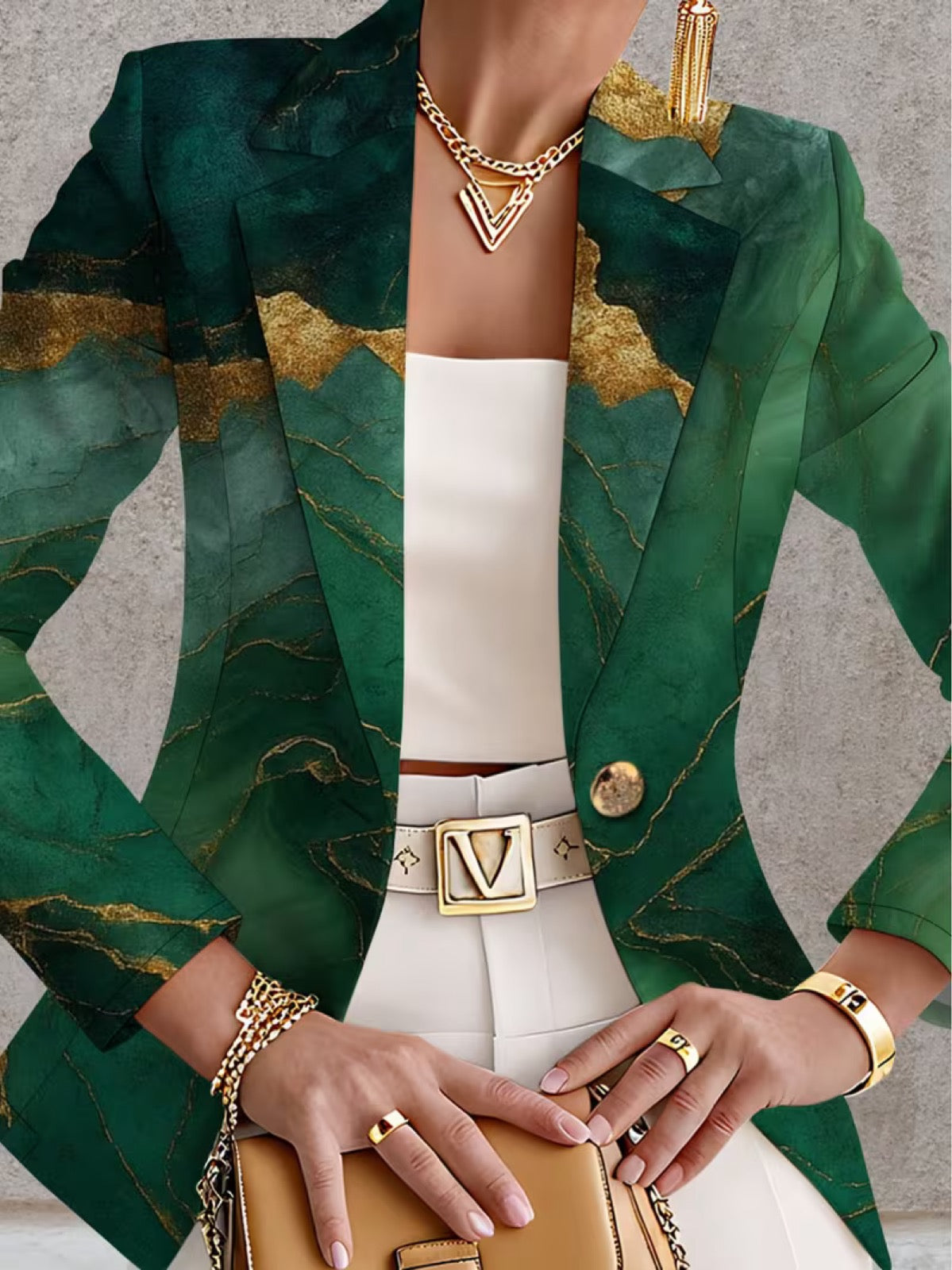 Willow | Emerald Marble Blazer