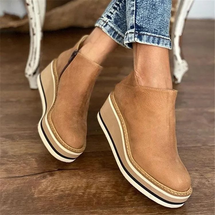 Leona | Kamala Casual Wedge Ankle Boots