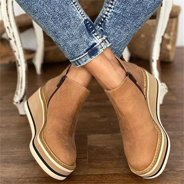 Leona | Kamala Casual Wedge Ankle Boots