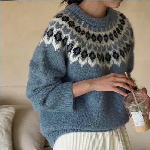 Mary | Stylish Jacquard Sweater