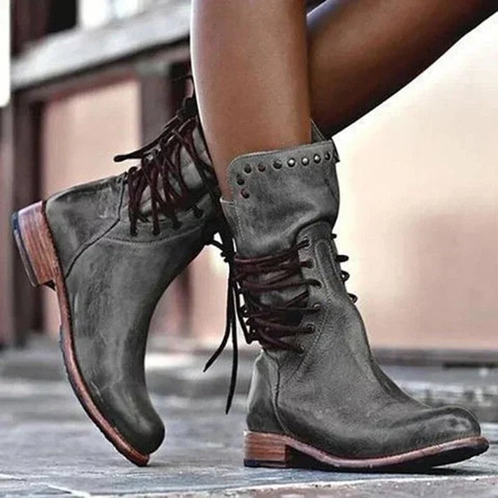Lois | Lacey Stylish Leather Boots With Laces