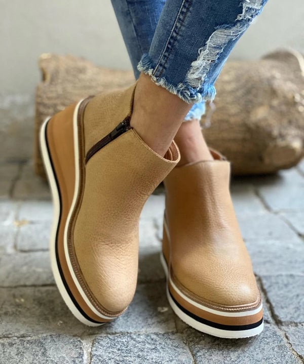 Leona | Kamala Casual Wedge Ankle Boots