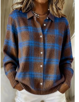 Lila | Soft Check Pattern Cardigan