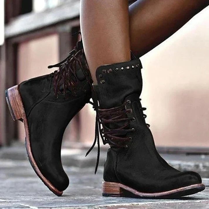 Lois | Lacey Stylish Leather Boots With Laces