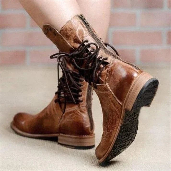 Lois | Lacey Stylish Leather Boots With Laces