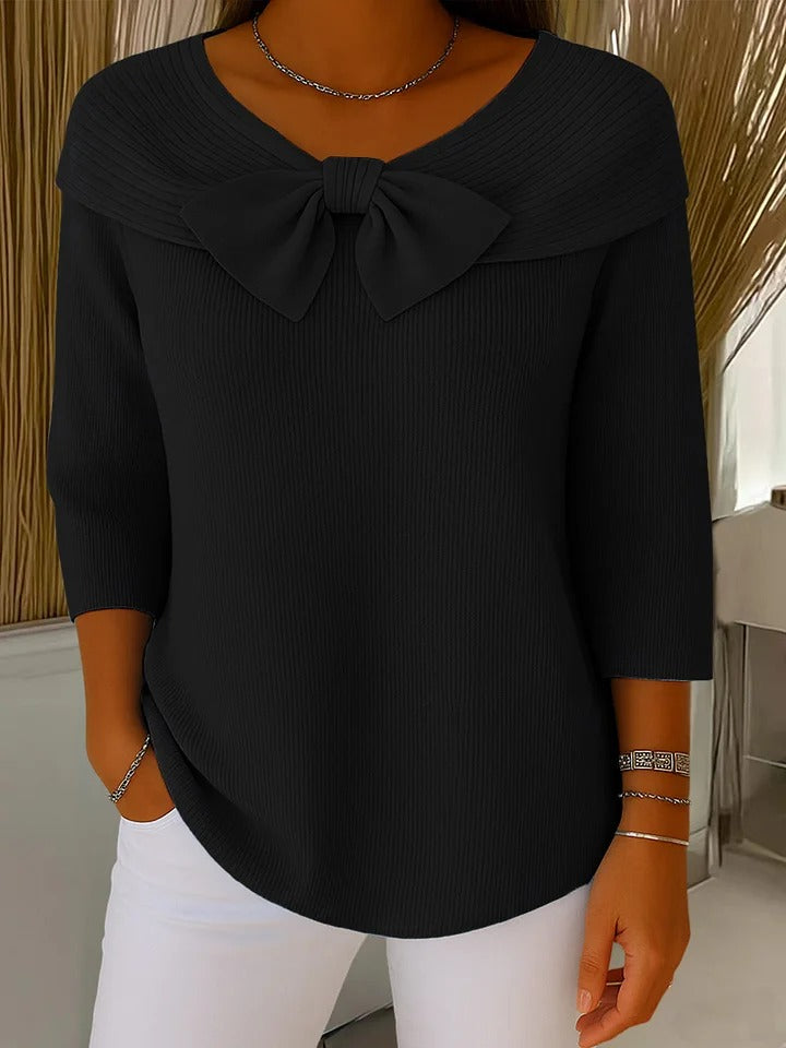 Alison | Sweater with Bow and Round Neckline