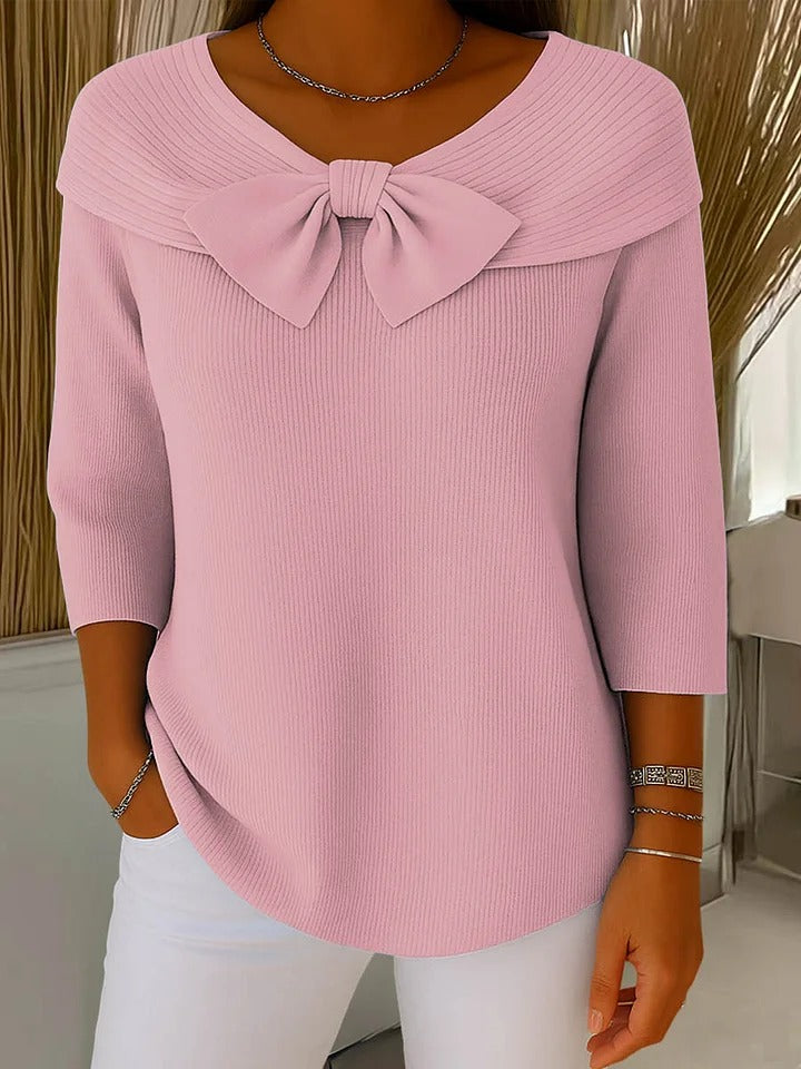 Alison | Sweater with Bow and Round Neckline