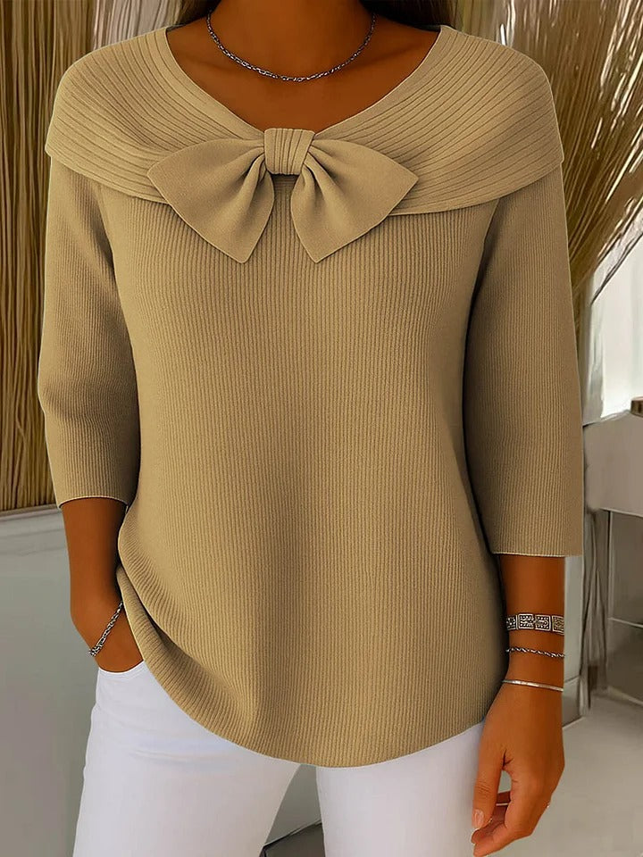 Alison | Sweater with Bow and Round Neckline