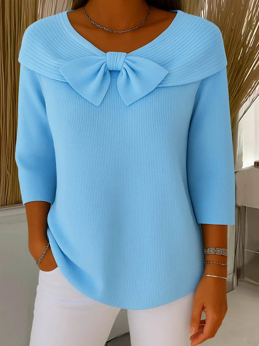 Alison | Sweater with Bow and Round Neckline