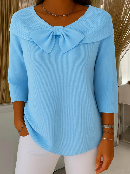 Alison | Sweater with Bow and Round Neckline