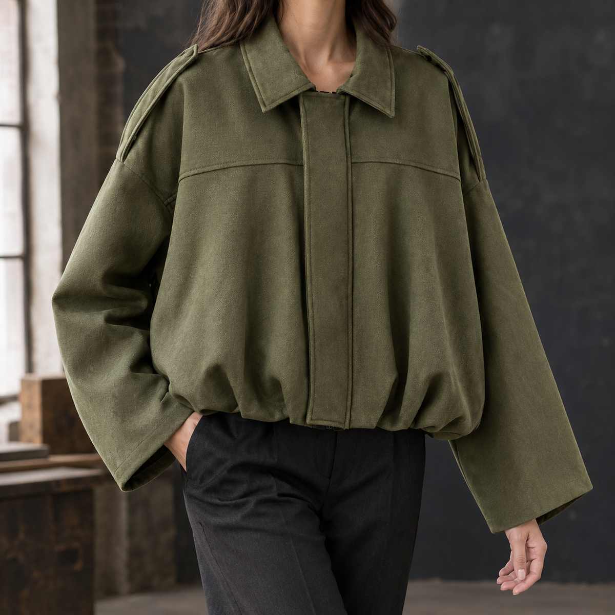 Neva | Oversized Bomber Jacket