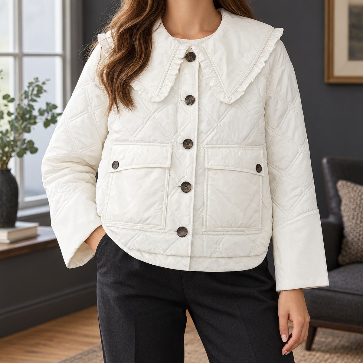 Tamsin | Ruffled Collar Jacket