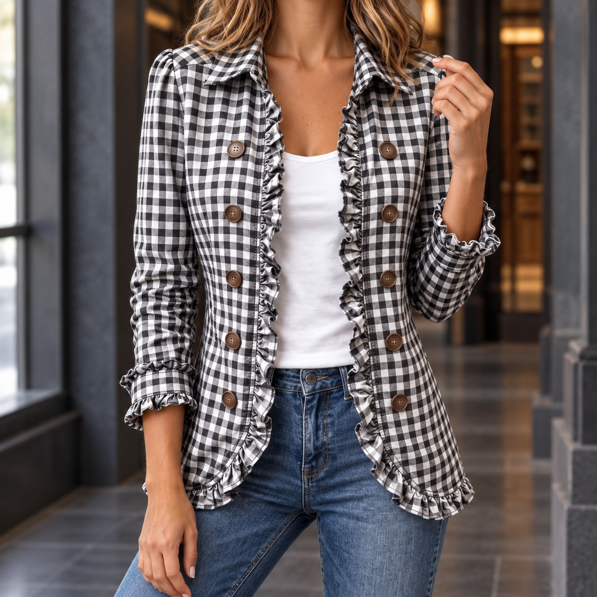 Megan | Gingham Jacket