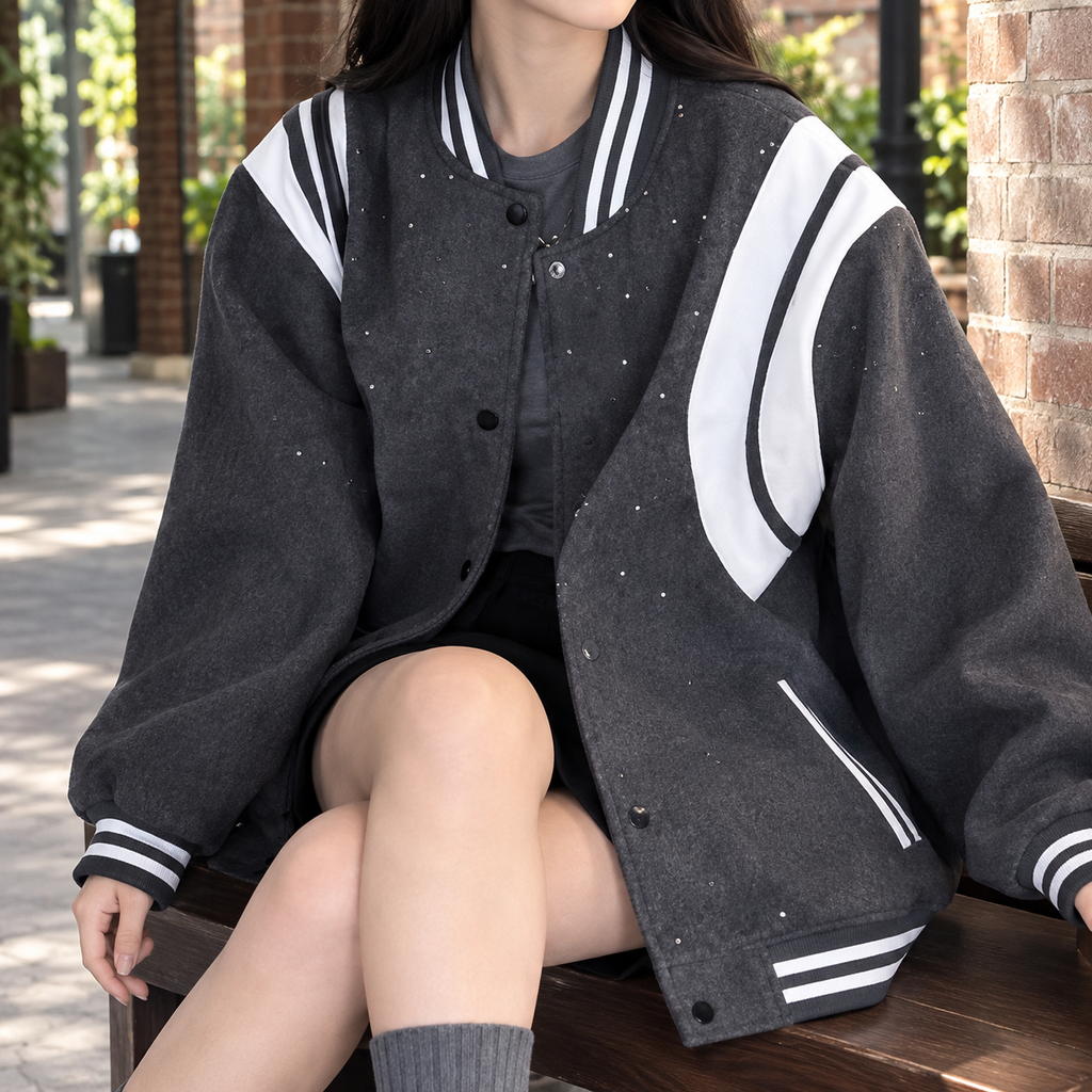 Amanda | Embellished Varsity Jacket