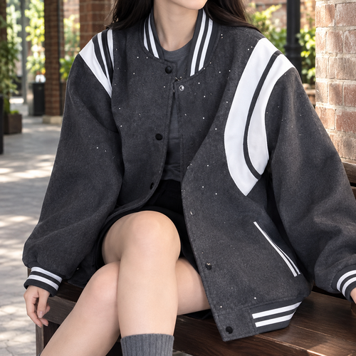 Amanda | Embellished Varsity Jacket
