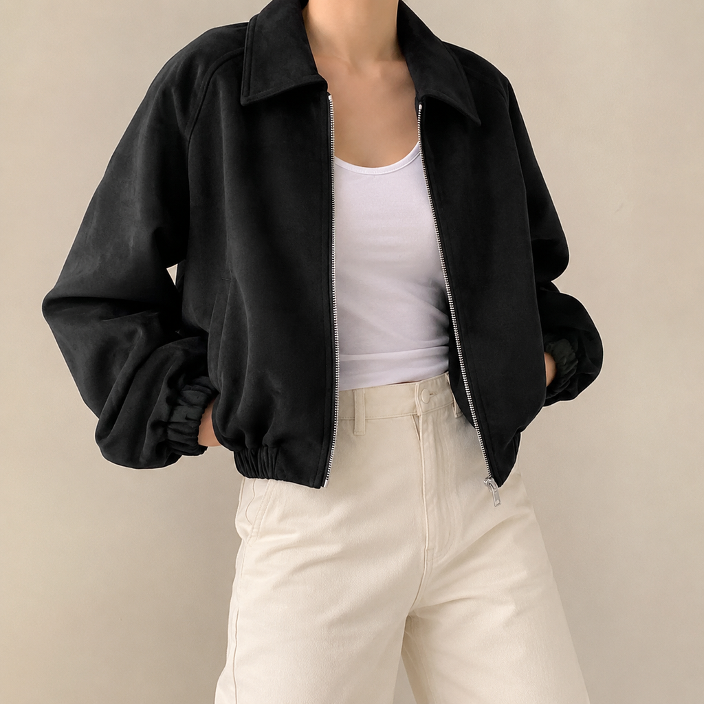 Eloise | Faux Suede Crop Jacket
