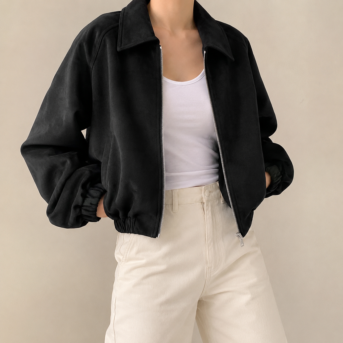 Eloise | Faux Suede Crop Jacket