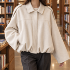 Catherine | Suede Bomber Jacket