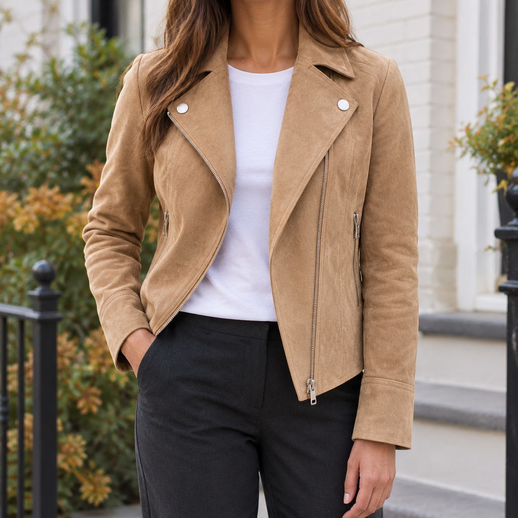 Opal | Suede Biker Jacket