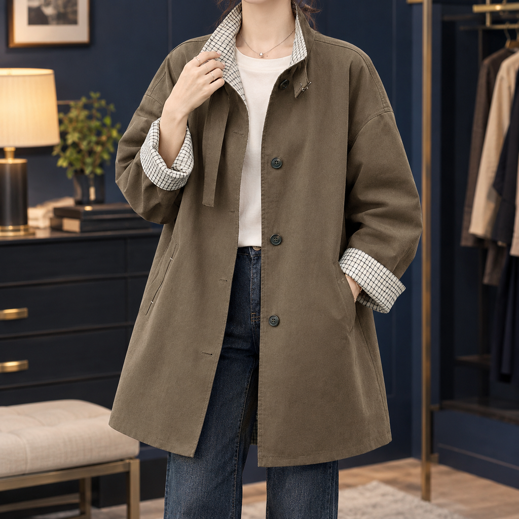 Grace | Check-Trim Overcoat