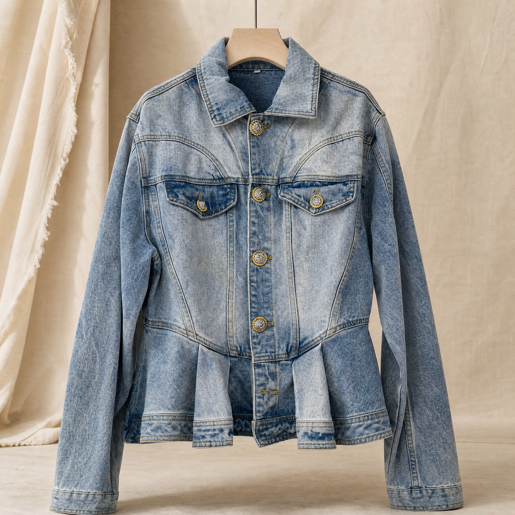 Hannah | Peplum Denim Jacket