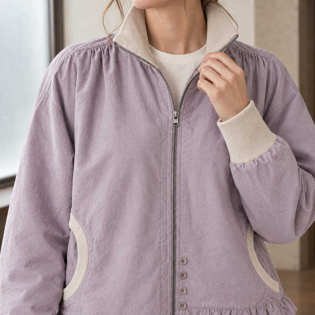Rosemary | Ruffle Zip Jacket