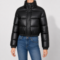 Claire | Faux Leather Puffer Jacket