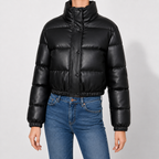 Claire | Faux Leather Puffer Jacket