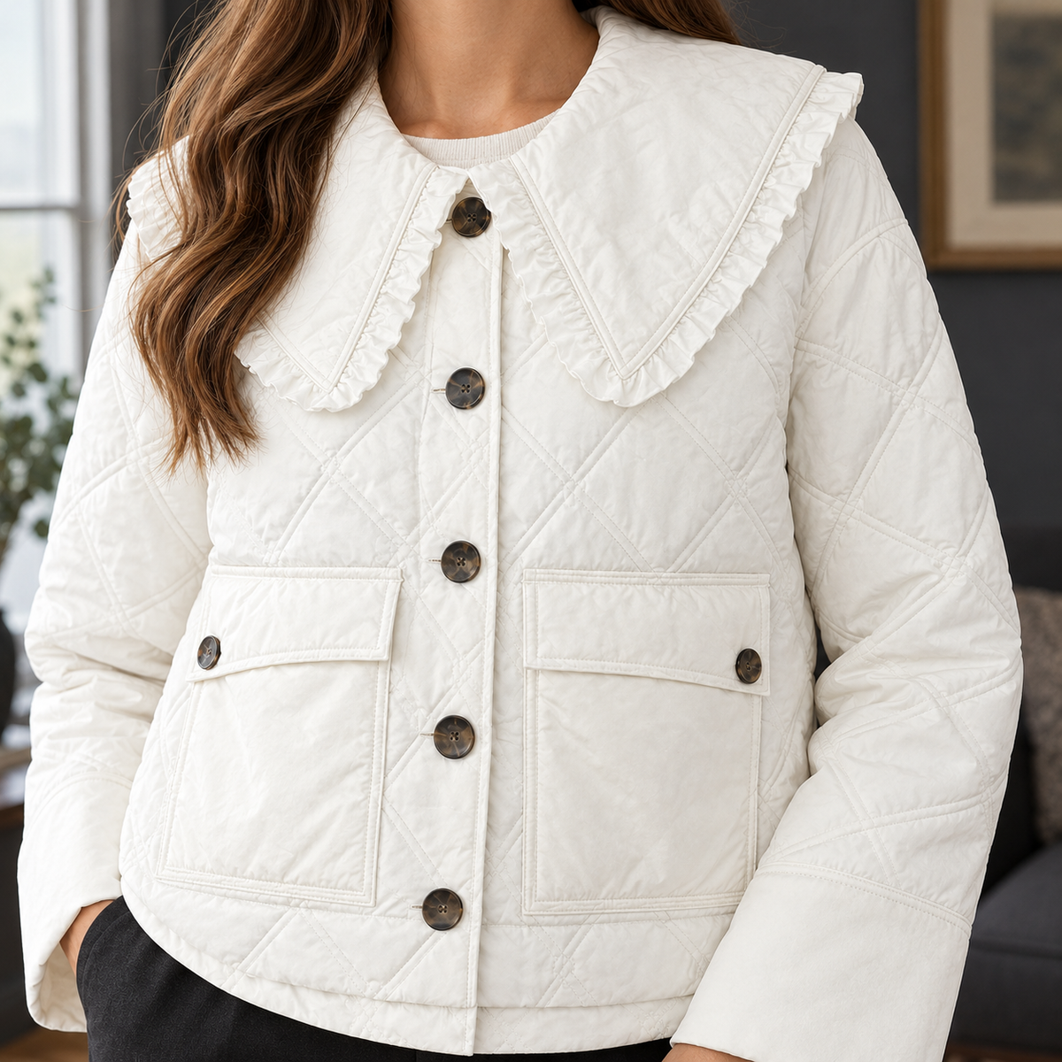 Tamsin | Ruffled Collar Jacket