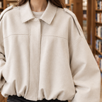 Catherine | Suede Bomber Jacket
