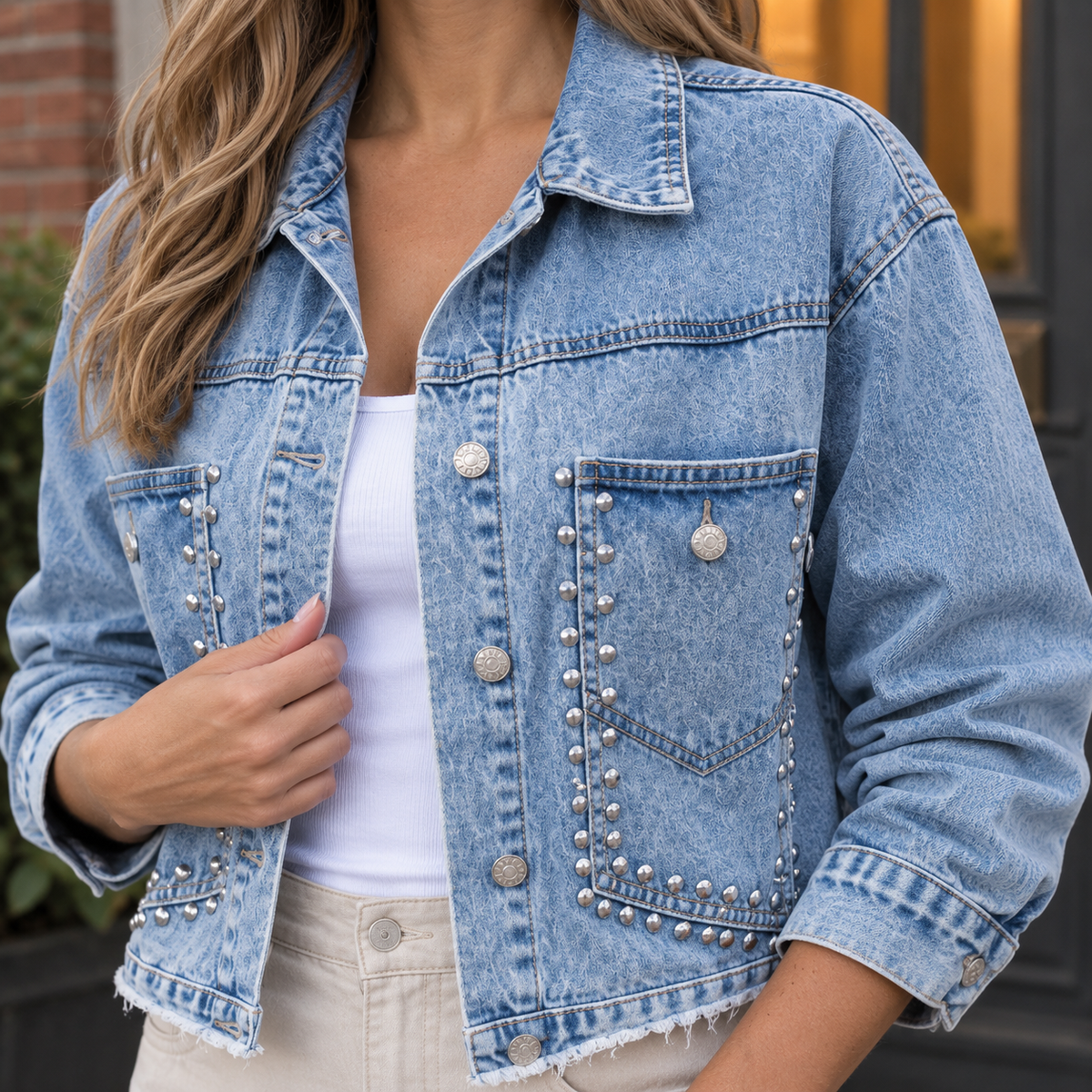 Bridget | Studded Denim Jacket