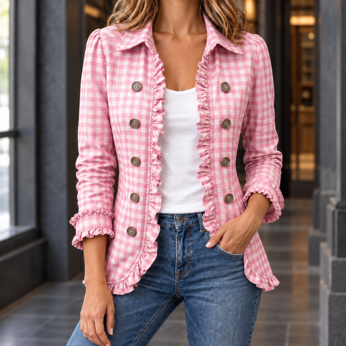 Megan | Gingham Jacket