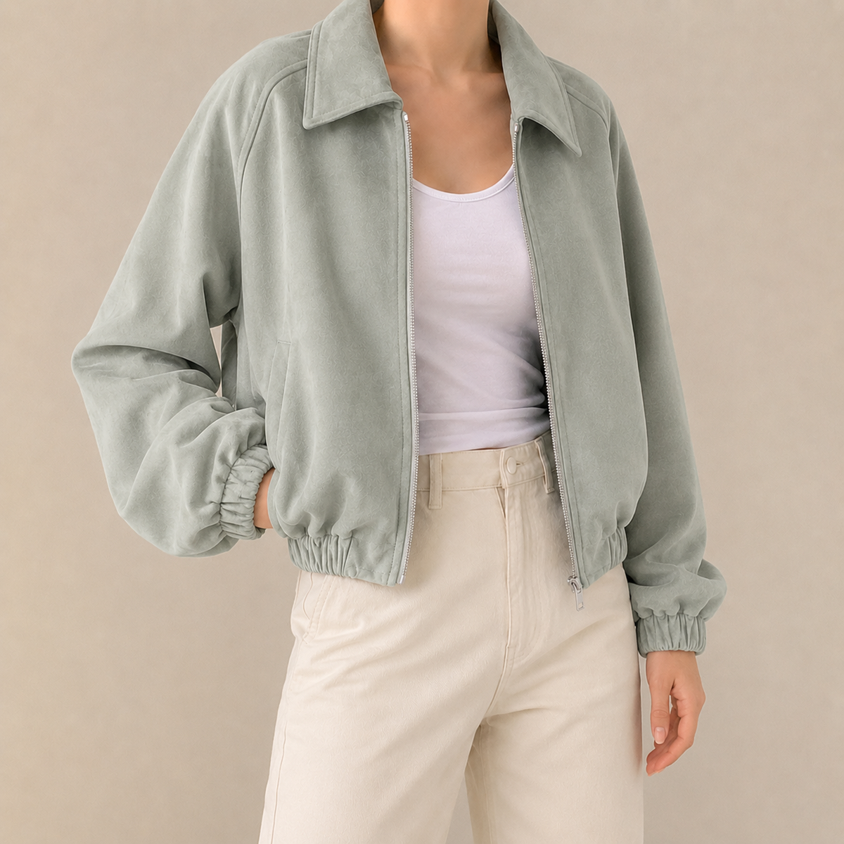 Eloise | Faux Suede Crop Jacket