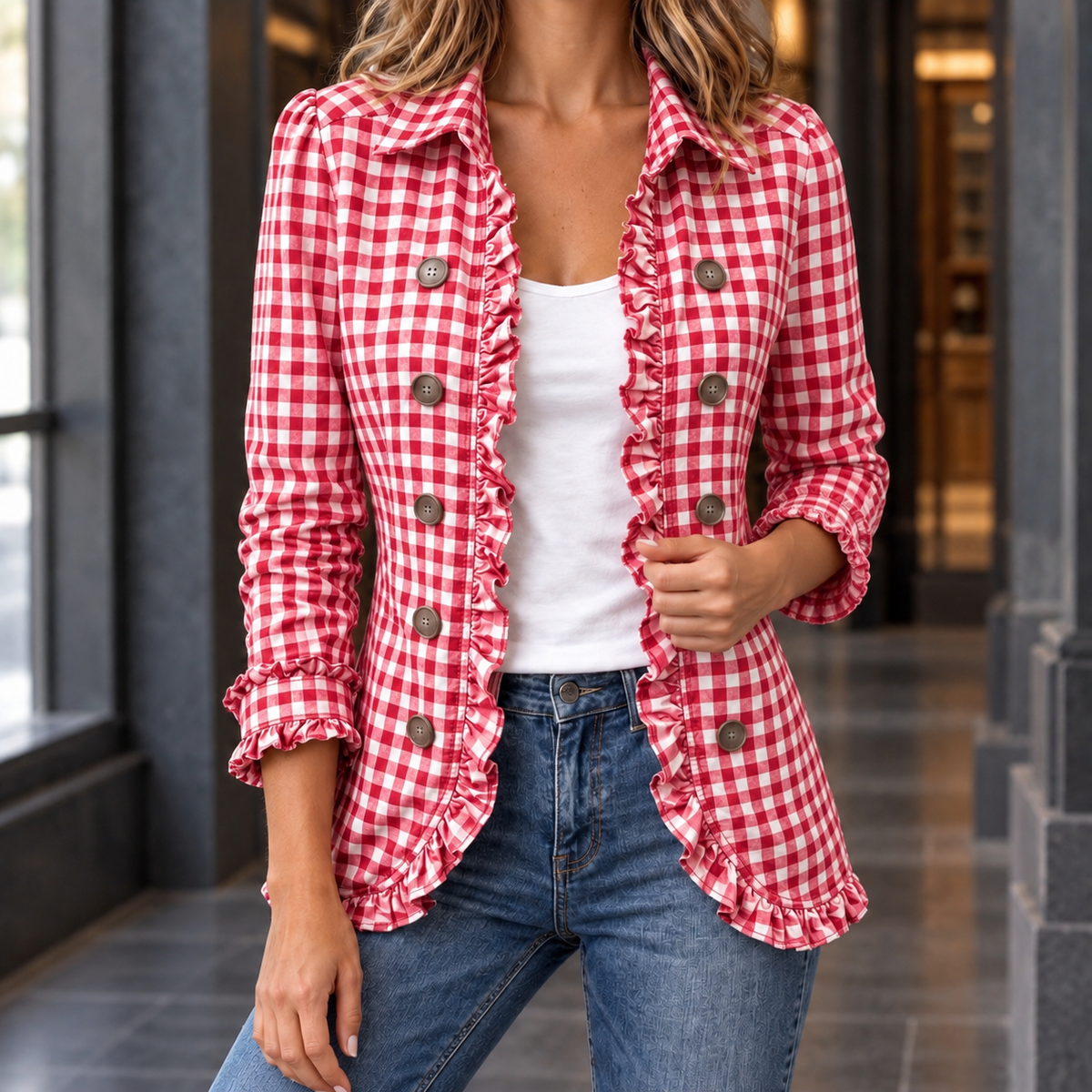 Megan | Gingham Jacket