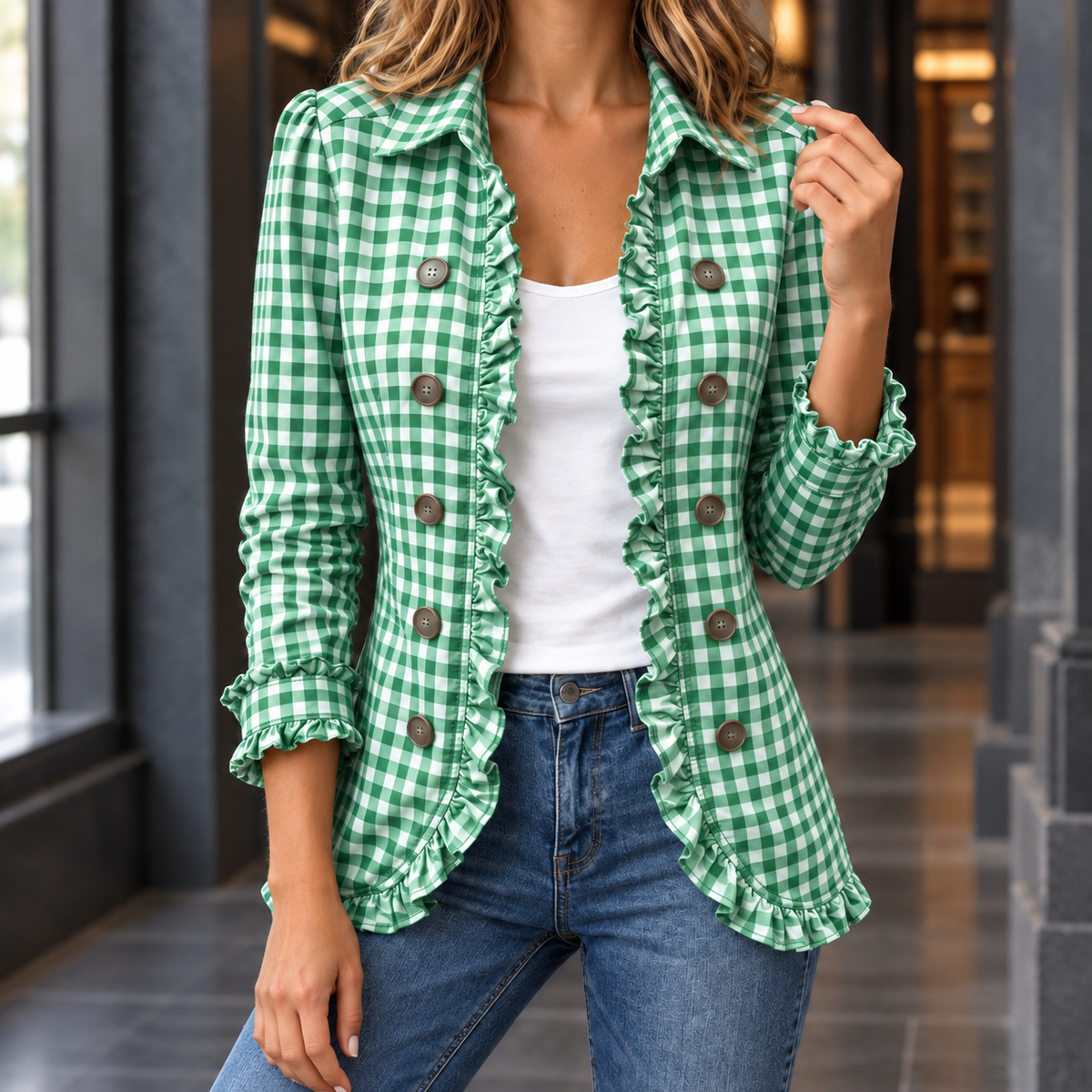 Megan | Gingham Jacket