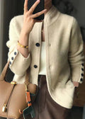 Priscilla | Women's Relaxed Button-Up Knitted Cardigan – Soft Textured Layer for Smart Casual Work Autumn Winter and Everyday Wear