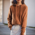 Susan | Women's Hooded Cable-Knit Sweater – Relaxed Knitted Pullover for Casual Autumn and Winter Wear