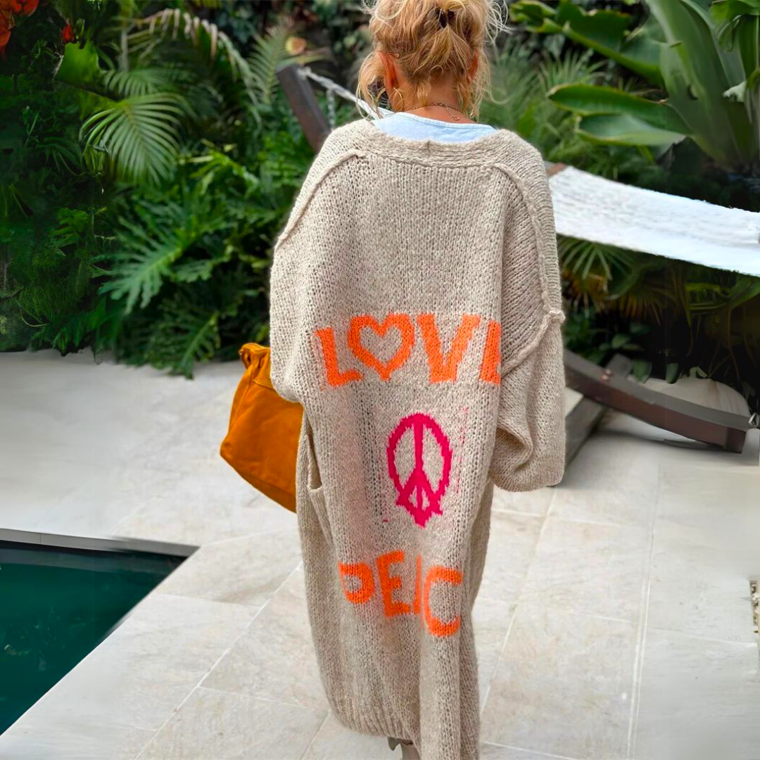 Angela | Women's Oversized Longline Knitted Cardigan – Open-Front Statement Style for Casual Spring Autumn and Everyday Layering