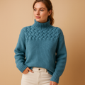 Tilly | Women's Cable-Yoke Turtleneck Sweater – Textured Winter Knit for Refined Everyday Layering