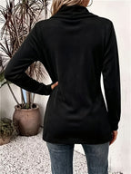 Evelyn | Black Velvet Button-Tab Cardigan