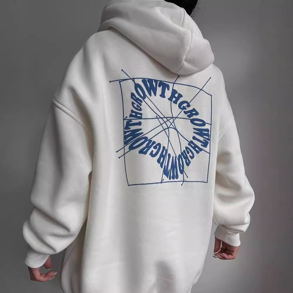 Iris | Women's Oversized Printed Hoodie – Cotton-Blend Streetwear Layer for Travel and Casual Days