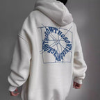 Iris | Women's Oversized Printed Hoodie – Cotton-Blend Streetwear Layer for Travel and Casual Days