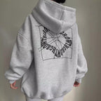 Iris | Women's Oversized Printed Hoodie – Cotton-Blend Streetwear Layer for Travel and Casual Days